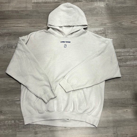 LONELY GHOST Other - XLarge white lonely ghost hoodie with blue words.
